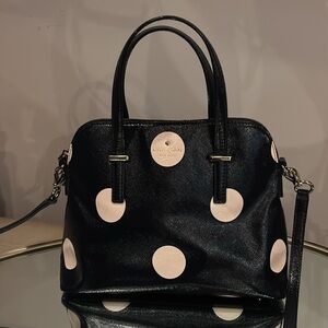 Kate spade navy and pink polka dot purse